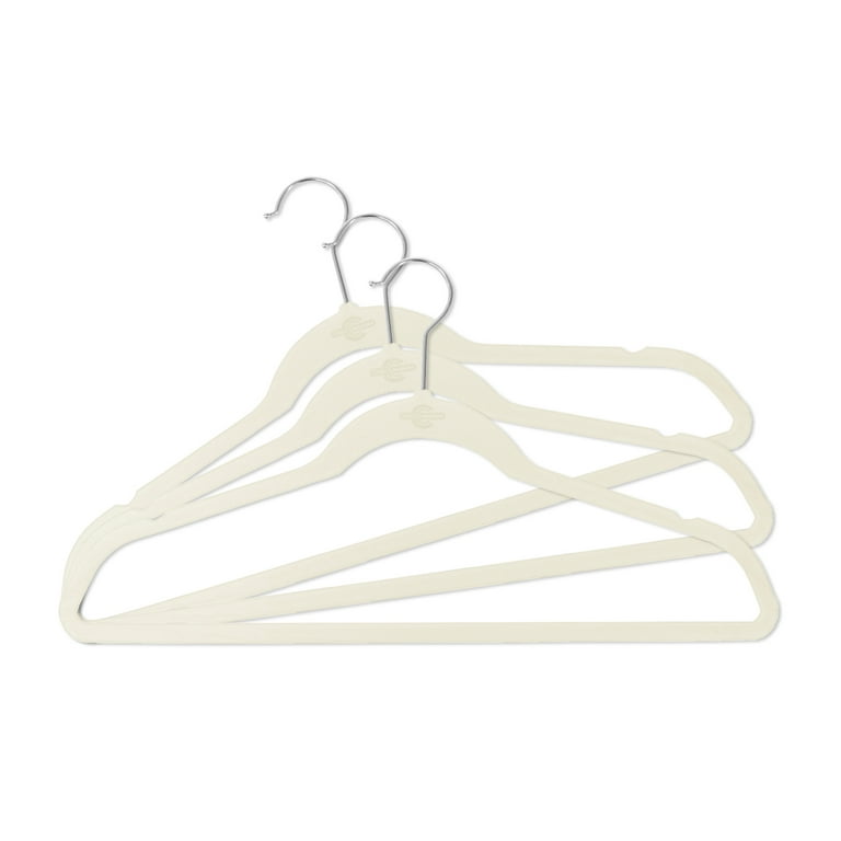 Closet Complete 50 Pack Elite Quality Velvet hangers Ivory with Chrome Hooks more colors available