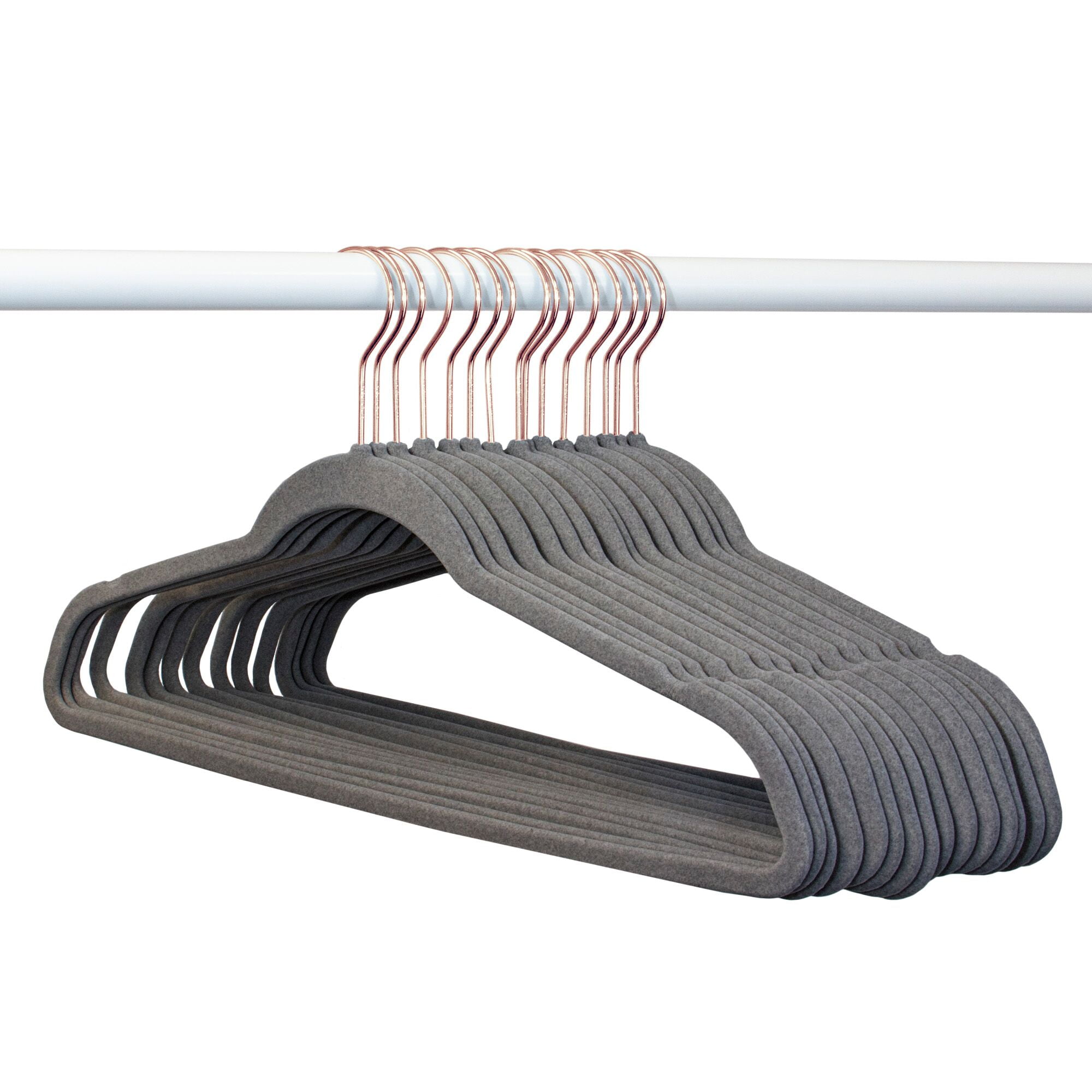 Closet Complete 50 Pack 'Heather Look' Velvet hangers - Heather Grey Chrome  Hooks (more colors available) 