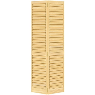 Plantation Louver Louver Solid Core Unfinished Wood Bi-fold Door