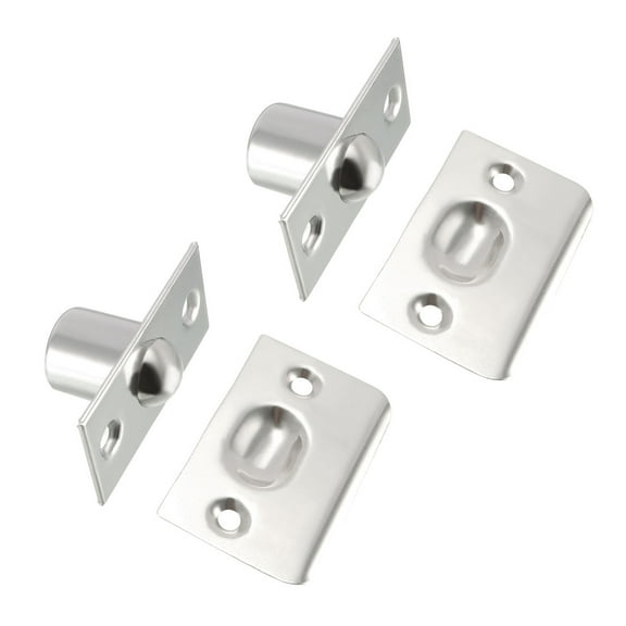 Closet Door Drive-in Large Ball Catch Stainless Steel W Strike Plate Screws 2PCS