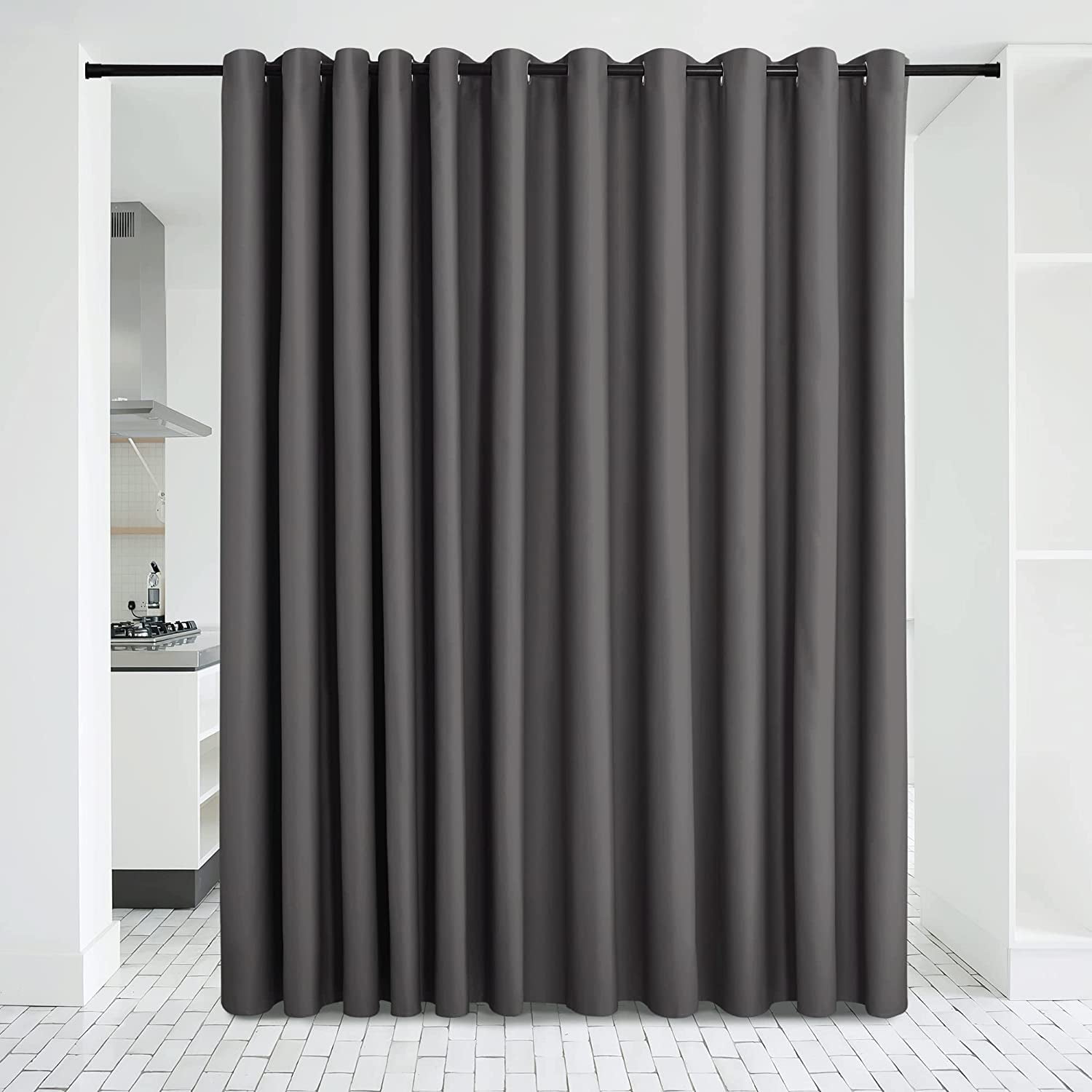 Closet Door Heavy Curtain, Room Dividers Shade Screens Partitions, Extra Large Grommet Top Space