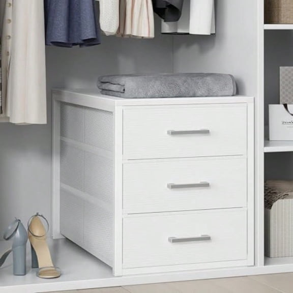 Closet Drawers White Fabric 3 Drawer Small Drer for Closet Organizers and Storage Bedroom Dorm Modern