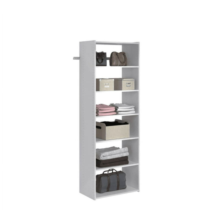 Closet Evolution Essential 25in W White Wood Tower: Organization