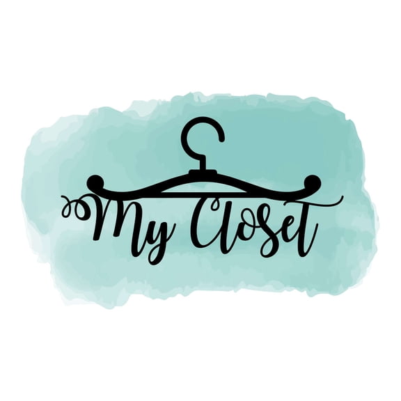 My Closet Fashion Closet Wardrobe Watercolor Decal Wall Art Sticker Designs Vinyl Stickers For Home House Walls Rooms Windows Bedroom Decoration Size (26x26 inch)