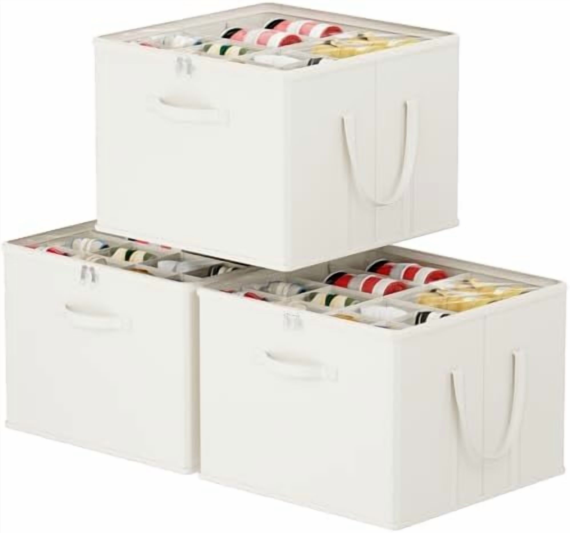 for Closet Fits 12-16 Pairs, Fabric Large Shoe Box Storage Container ...
