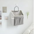 thumbnail image 1 of Closet Hanging Organizer Shelves Canvas Storage, Small Item Compartment for Wardrobe, 30.5cm Height White or Gray Space Saver, 1 of 6