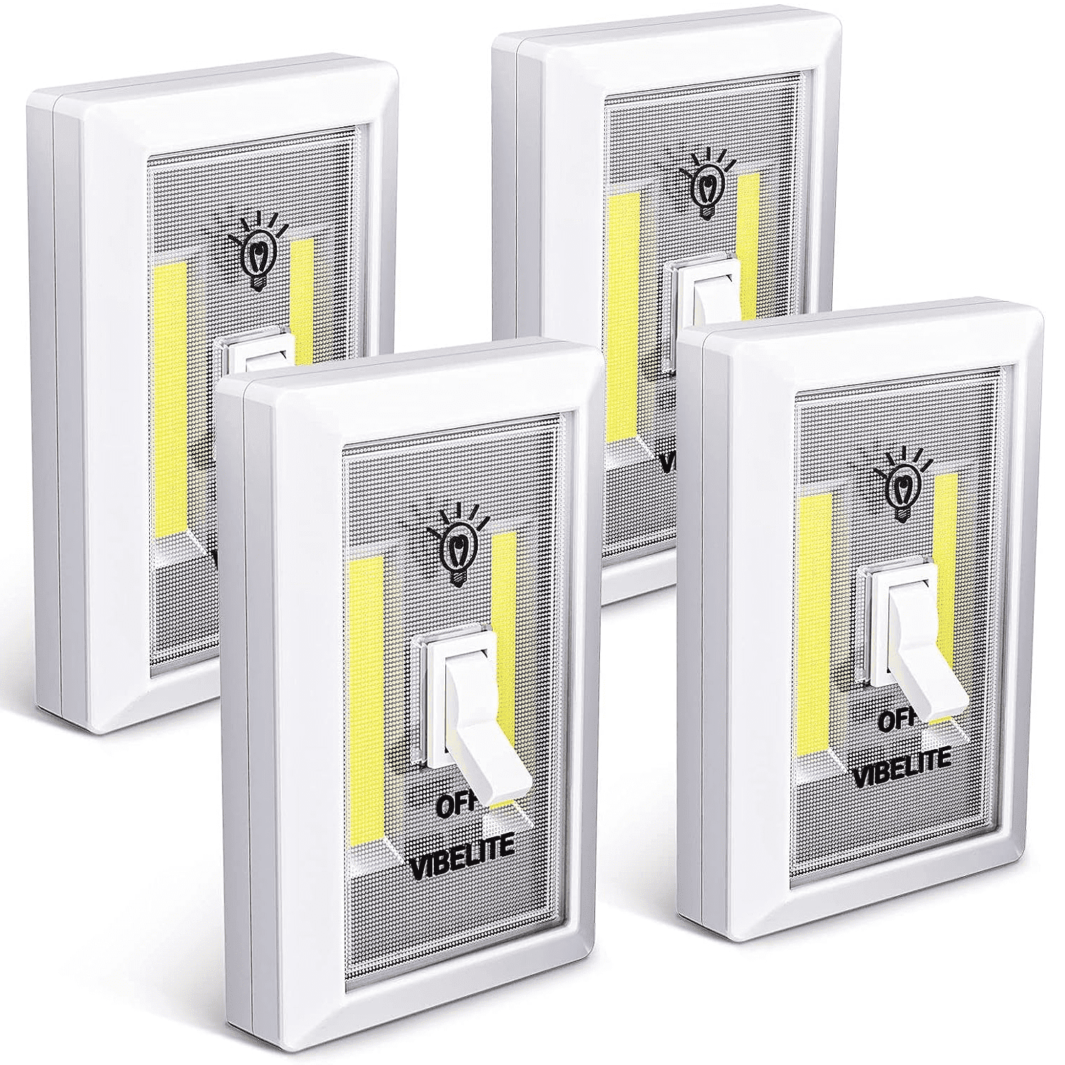 Closet Light, Battery Operated Switch Light, Tap Light, Touch, Push Night Lights, Wall Wireless Mount Under Cabinet, Shelf, Shed, Kitchen, Garage, Attic, RV, DIY(4-Pack)
