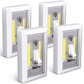 Closet Light, Battery Operated Switch Light, Tap Light, Touch, Push Night Lights, Wall Wireless Mount Under Cabinet, Shelf, Shed, Kitchen, Garage, Attic, RV, DIY(4-Pack)
