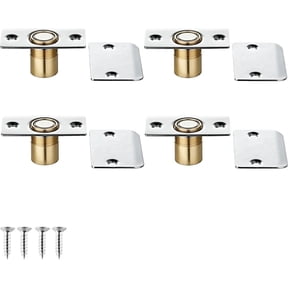 Closet Magnetic Door Ball Catch Hardware, 430 Stainless Steel Catch Adjustable with Strike Plate, Polished Steel Finish 4 Pack, HBC120-BN-P4