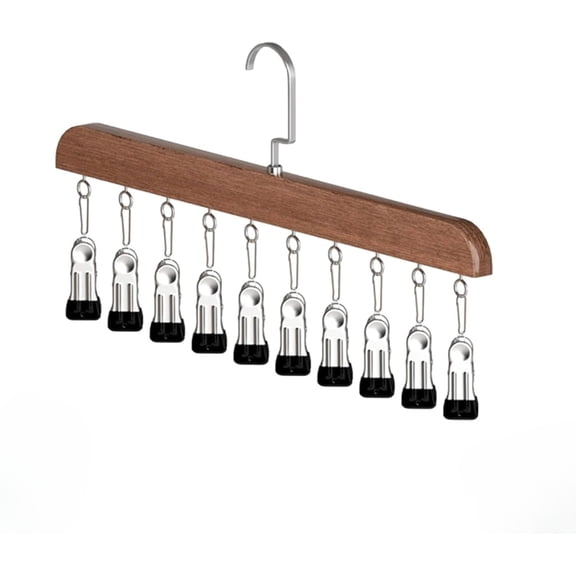 Closet Organizer with 10 Clips - Space Saving Hanging Closet Organizer, 360° Adjustable Stainless Steel Closet Organizers for Jeans, Hats, Shorts, Socks