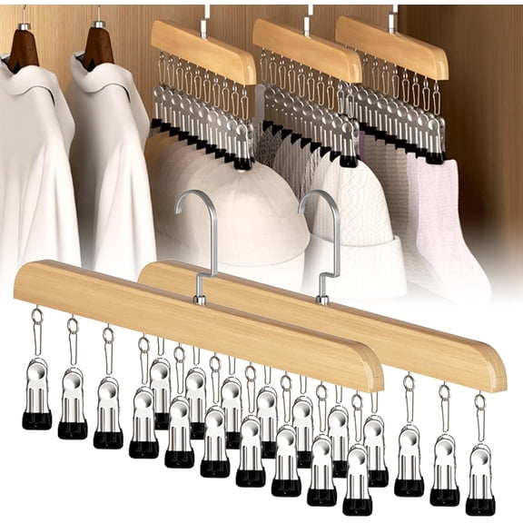 Closet Organizer with 10 Clips - Space Saving Hanging Closet Organizer, 360° Rotating, Closet Organizers and Storage for Leggings, Jeans, Hats, Shorts, Socks