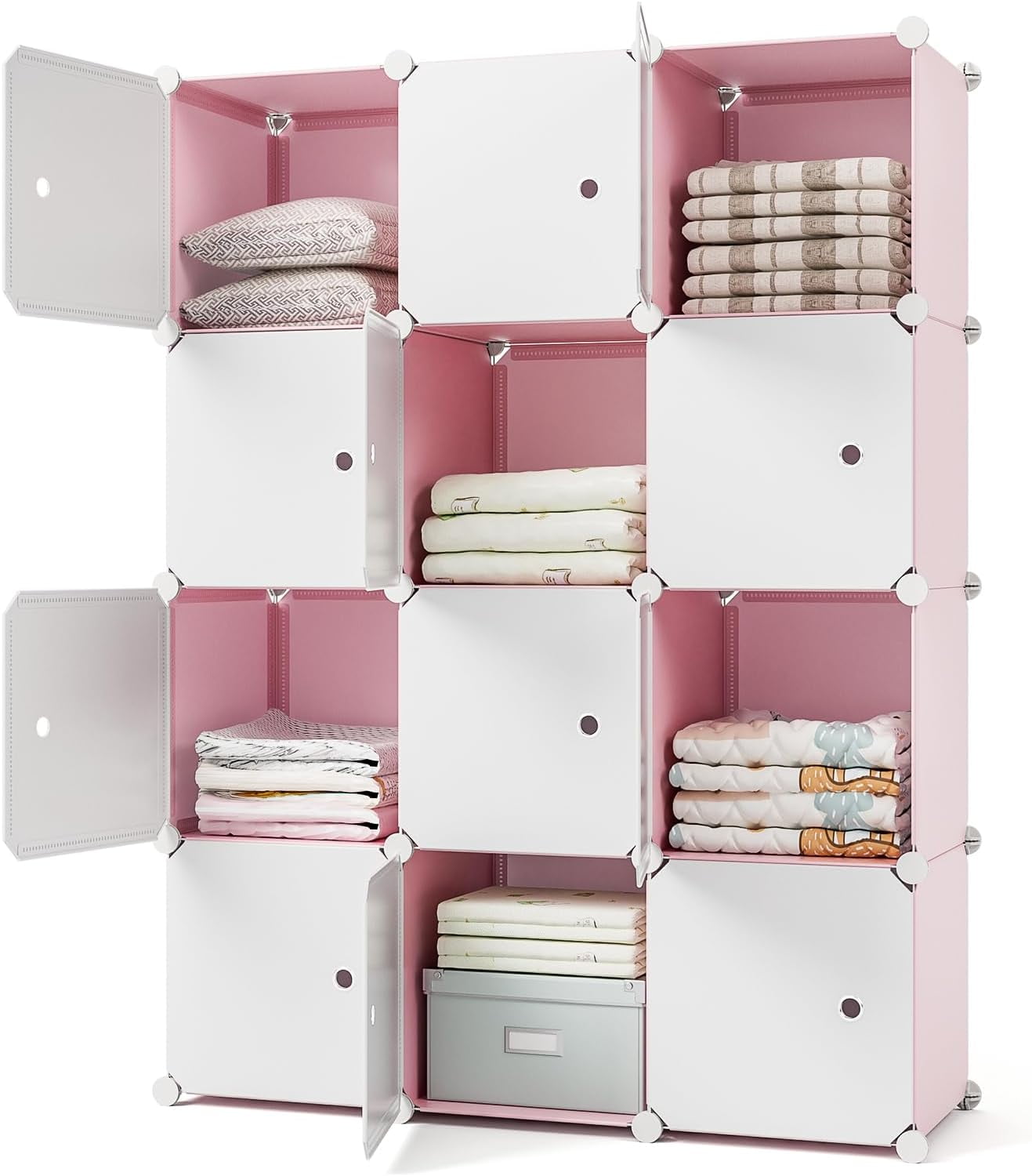 Closet Organizer, 12Cube Storage with Doors, Closet Organizers and