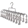 thumbnail image 1 of Closet Organizer with 20 Clips,Clothes Drying Rack,Upgraded Legging Hangers,Space Saving Hanging Closet Organizer,Legging Hangers for Closet Organizer,Hanging Rack for Clothes,Socks,Hats,14.3",Grey, 1 of 5