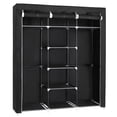 thumbnail image 1 of Closet Organizer for Bedroom, Wardrobe Rack for Home PKWQ503BK, Black 69" Portable Clothes Closet Non-Woven Fabric Wardrobe Double Rod Storage Organizer, 1 of 5