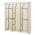 thumbnail image 1 of Closet Organizer for Bedroom, Wardrobe Rack for Home PKWQ503RW, Beige 69" Portable Clothes Closet Non-Woven Fabric Wardrobe Double Rod Storage Organizer, 1 of 5