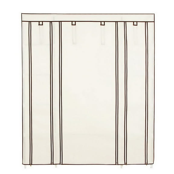 Closet Organizer for Bedroom, Wardrobe Rack for Home PKWQ505RW-1, Beige 69" Portable Clothes Closet Wardrobe Storage Organizer with Non-Woven Fabric Quick and Easy to Assemble Extra Strong