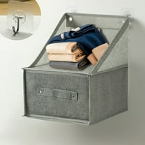 Closet Organizer, Hanging Bag Drawer Fabric Box, Space Saving Wall-mounted, Easy to Fold Install, Multiple Compartments for Categorized Storage, Protects Clothes, Stylish Gray