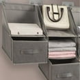thumbnail image 1 of Closet Organizer Hanging Bag Drawer - Soft Gray Fabric Storage Solution with Multiple Compartments | Wall-Mounted Space Saver for Clothes | Includes 1 Organizer, 1 Drawer & 2 Hooks, 1 of 6