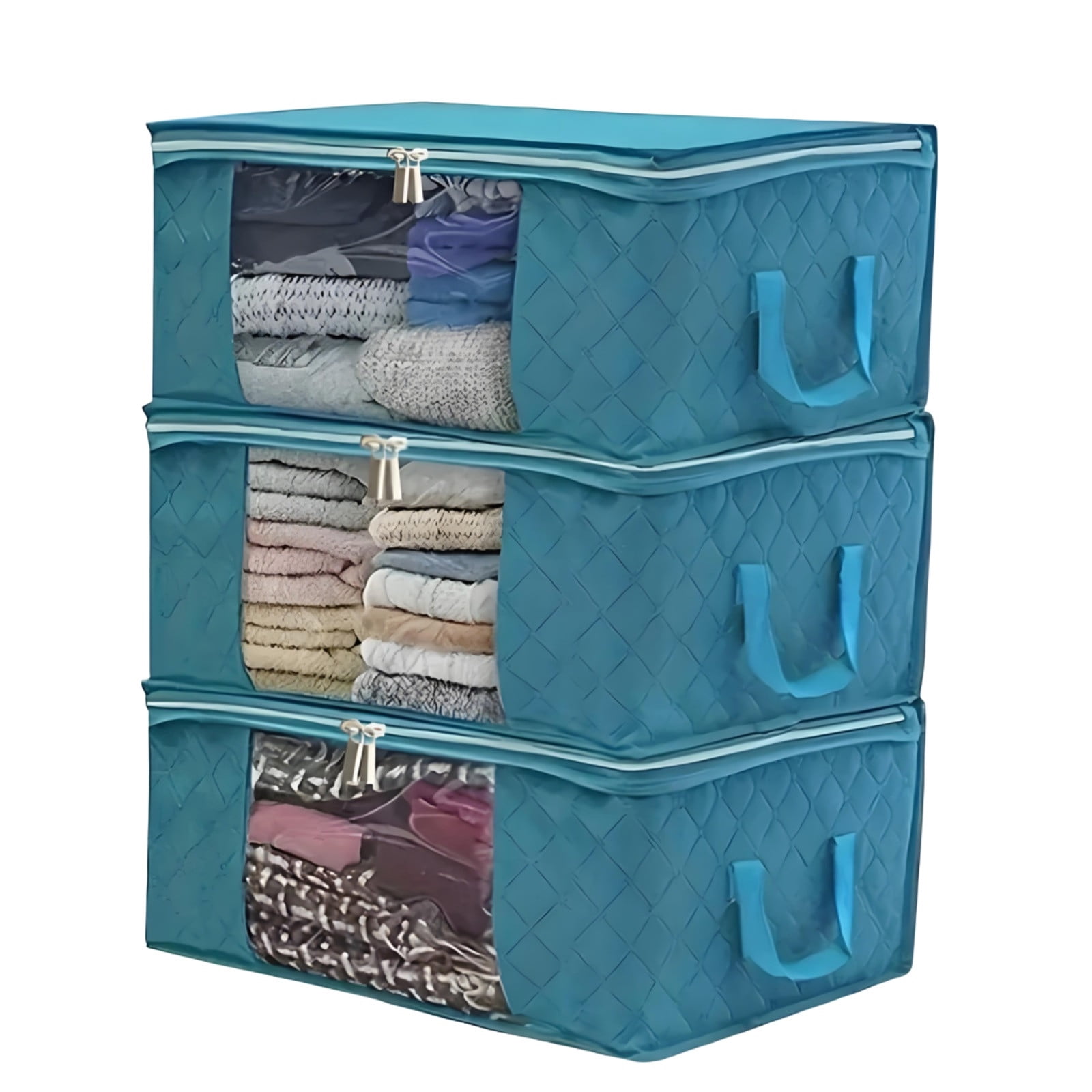 Closet Organizer Storage Bags Containers Boxes | 3 Pack Foldable Bins ...