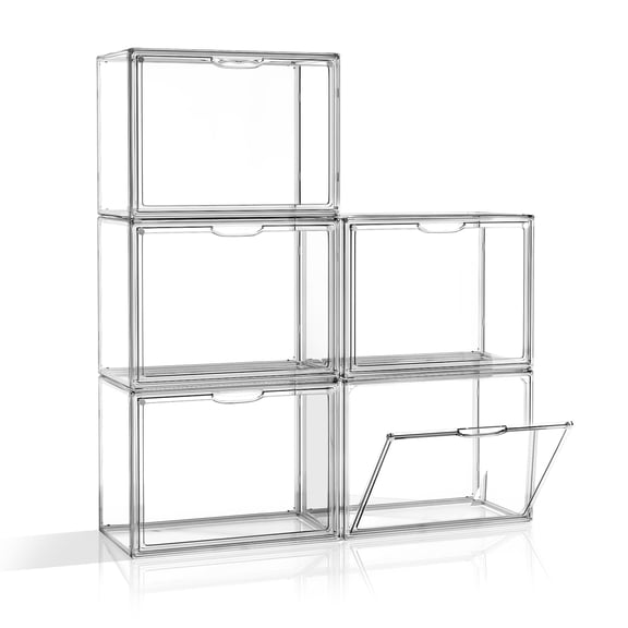 Closet Organizer XL-5 Pack Stackable Clear Handbag Storage Display Case