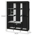 thumbnail image 1 of Closet Organizer for Bedroom, Wardrobe Rack for Home, Black 71" Portable Closet Wardrobe Clothes Rack Storage Organizer with Shelf PKWQ507BK-1, 1 of 5