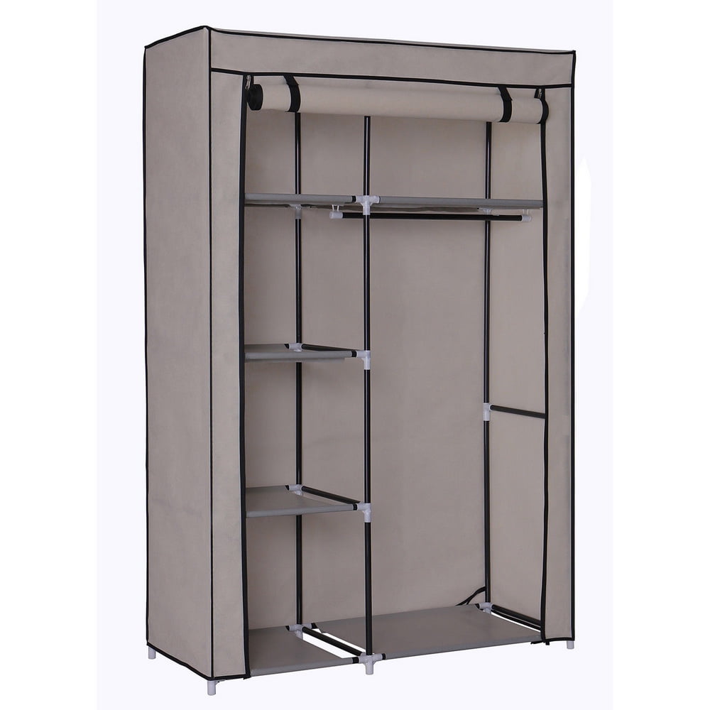 Closet Organizer for Bedroom, Wardrobe Rack for Home, Gray 64" Portable Closet Storage Organizer Wardrobe Clothes Rack with Shelves PKWQ509GY-1 Closet Organizer for Bedroom, Wardrobe Rack for Home, Gray 64" Portable Closet Storage Organizer Wardrobe Clothes Rack with Shelves PKWQ509GY-1