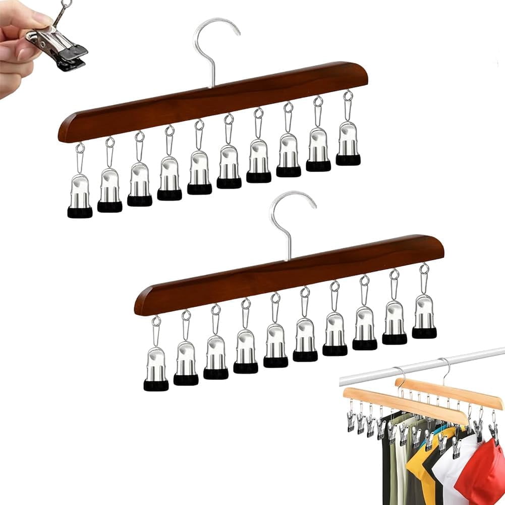 Closet Organizer with 10 Clips,Hat Hangers for Closet,360° Swivel Big Hook Closet Organizer and Storage,Fits All Caps & Pants,