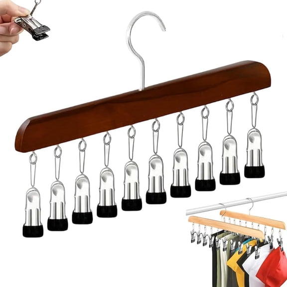 Closet Organizer with 10 Clips,Hat Hangers for Closet,360° Swivel Big Hook Closet Organizer and Storage,Fits All Caps & Pants,