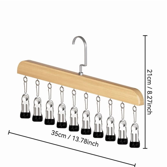 Closet Organizer with 10 Clips, Space Saving Hanging Closet Organizer for Jeans Skirts Socks Pant Hangers with Clips