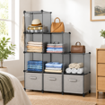 Module Cube Offices Closet Organizers And Stor 9 Cube Organizer Grey - Walmart.com