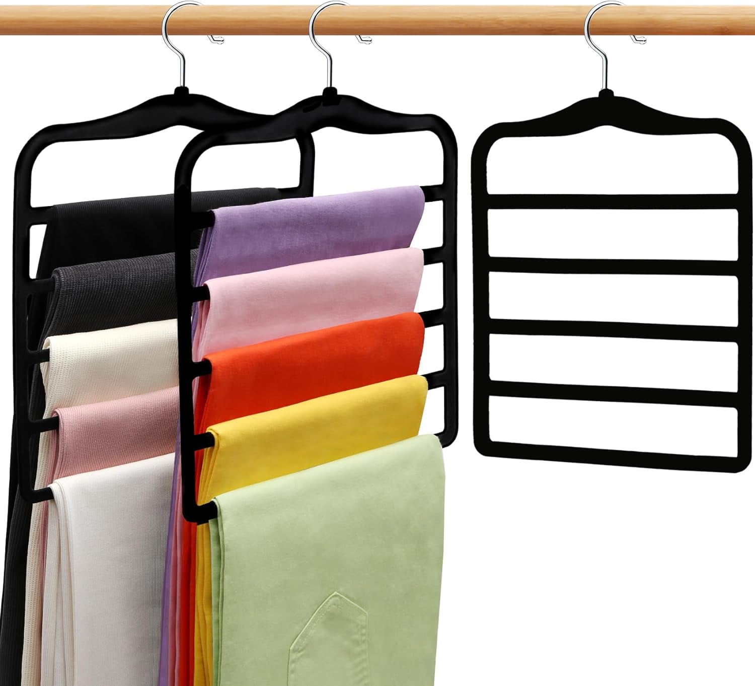 Pants Hangers Space Saving - 5-Tier Closet Organizer For Jeans, Scarves, Skirts (2 Pack) - View #3