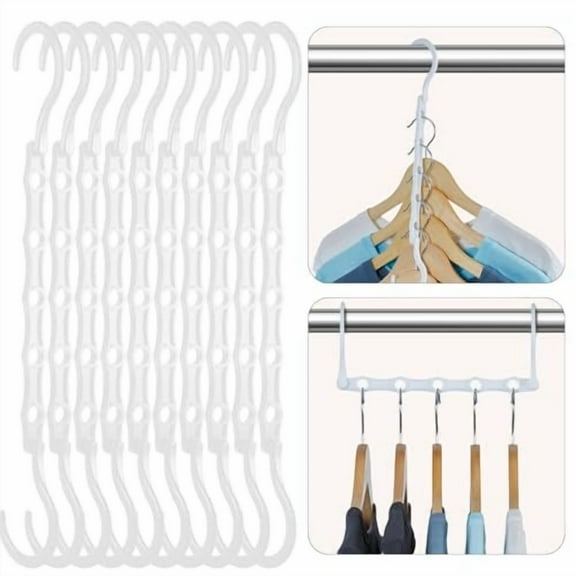 Closet Organizers and Storage,8 Pack,Space Saving Hangers White,Closet Organizer Space Saver 80%,Sturdy Plastic Magic Hangers for All Types of Clothes,College Dorm Room Essentials
