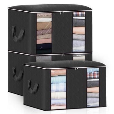 Household Essentials Large Fabric Storage Bin with Lid, Set of 2 ...