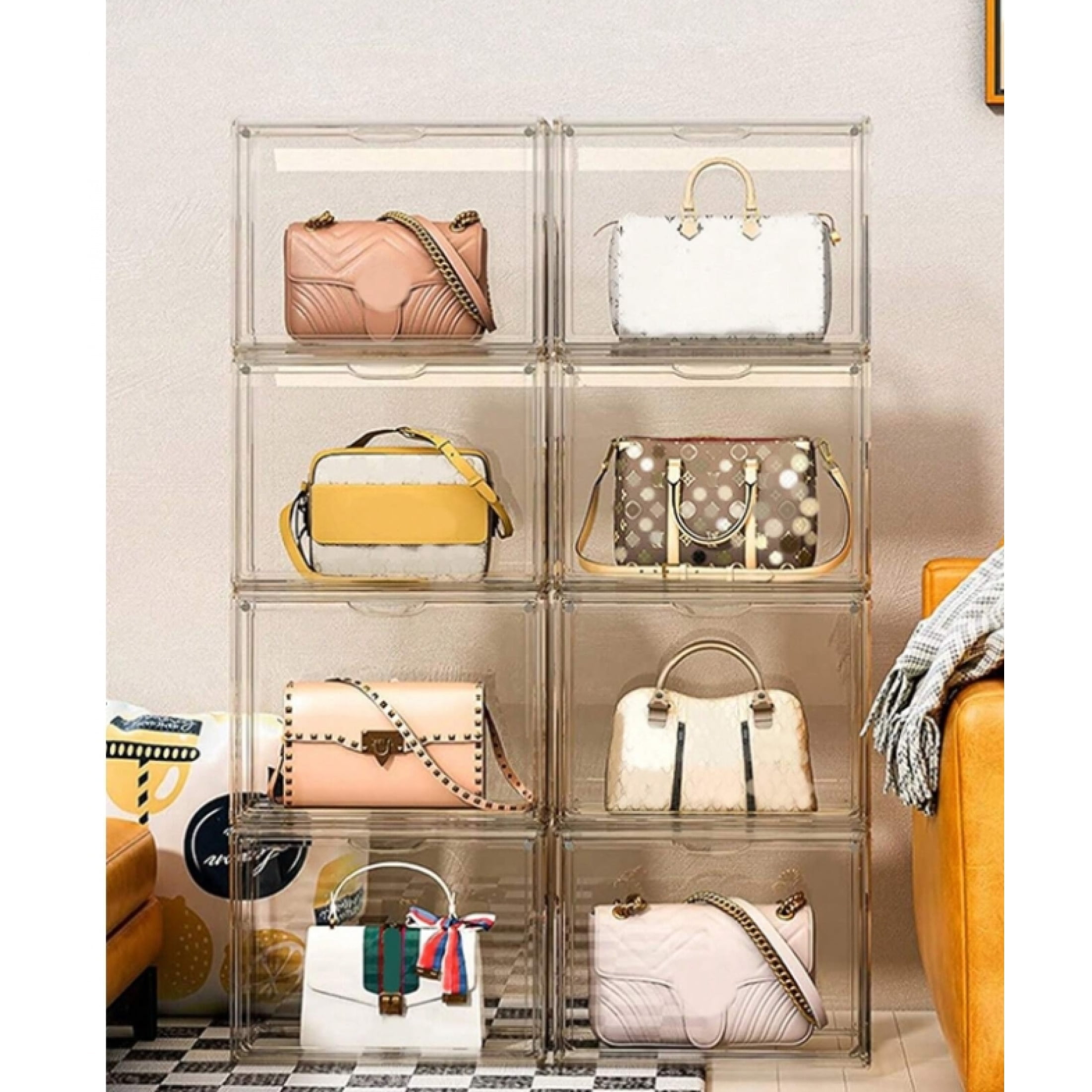 Display Case Plastic Purse Organizer Container Clear Purse Storage