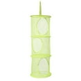 thumbnail image 1 of Closet Organizers and Storage, Hanging Closet Storage, 3 Tier Mesh Cylindrical Unit, 10X36 In, Neon Green, Open Access Compartments, Bedroom Wardrobe, 1 Pc, 1 of 7