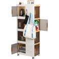 Closet Organizers and Storage with Lids and Doors, 4 Tier Plastic