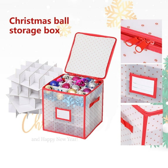Closet Organizers And Storage Plastic Christmas Ornament Storage Box - Stores Up To 64 Christmas Ball Ornaments Home Storage Bag Home Bedroom Storage Bag Sorting Storage Bag