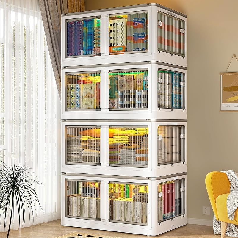 Closet Organizers and Storage,Plastic Storage Bins with Lids with ...