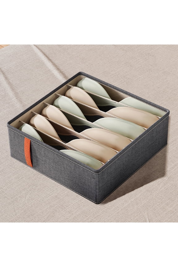 Closet Organizers and Storage QTOCIO Bra Sock Drawer Organizers, Clothes Storage Bedroom Closet Clothing Storage Organizers Box, Dark Gray