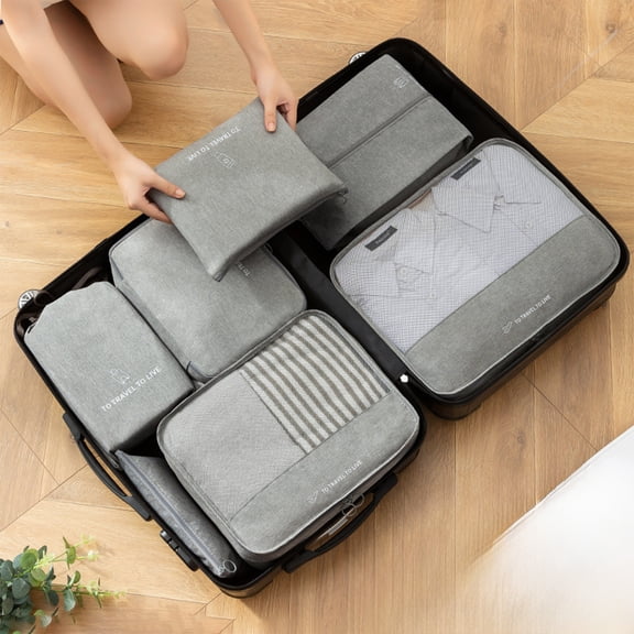 Closet Organizers and Storage Savings Clearance QTOCIO New Travel Organizer Bag Sets Of Clothes Shoes Storage Bag Suitcase Classification And Organization, Gray