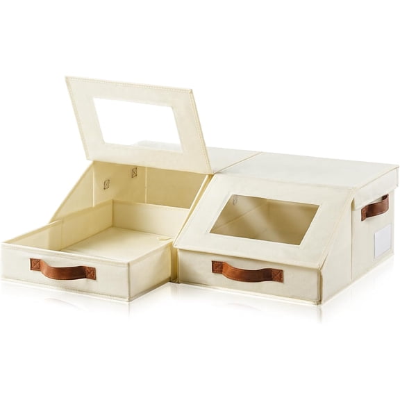 Closet Organizers and Storage, Stackable Closet Drawers, Fabric Storage Bins, Foldable Linen Organizer for Underwear, Clothes, Hat Storage,Wardrobe Space-Saving