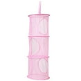thumbnail image 1 of Closet Organizers and Storage, Hanging Closet Storage, 36 In, 10 in Diameter, Mesh Netting, 3 Tier, Pink, 1 Pc, 1 of 7