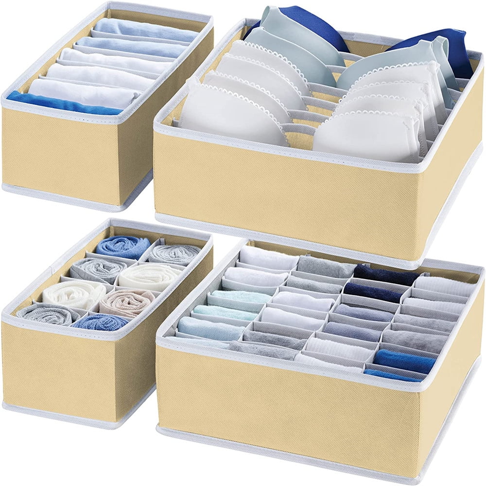 Closet Organizers and Storage, Set of 4 Foldable Cloth Storage Box