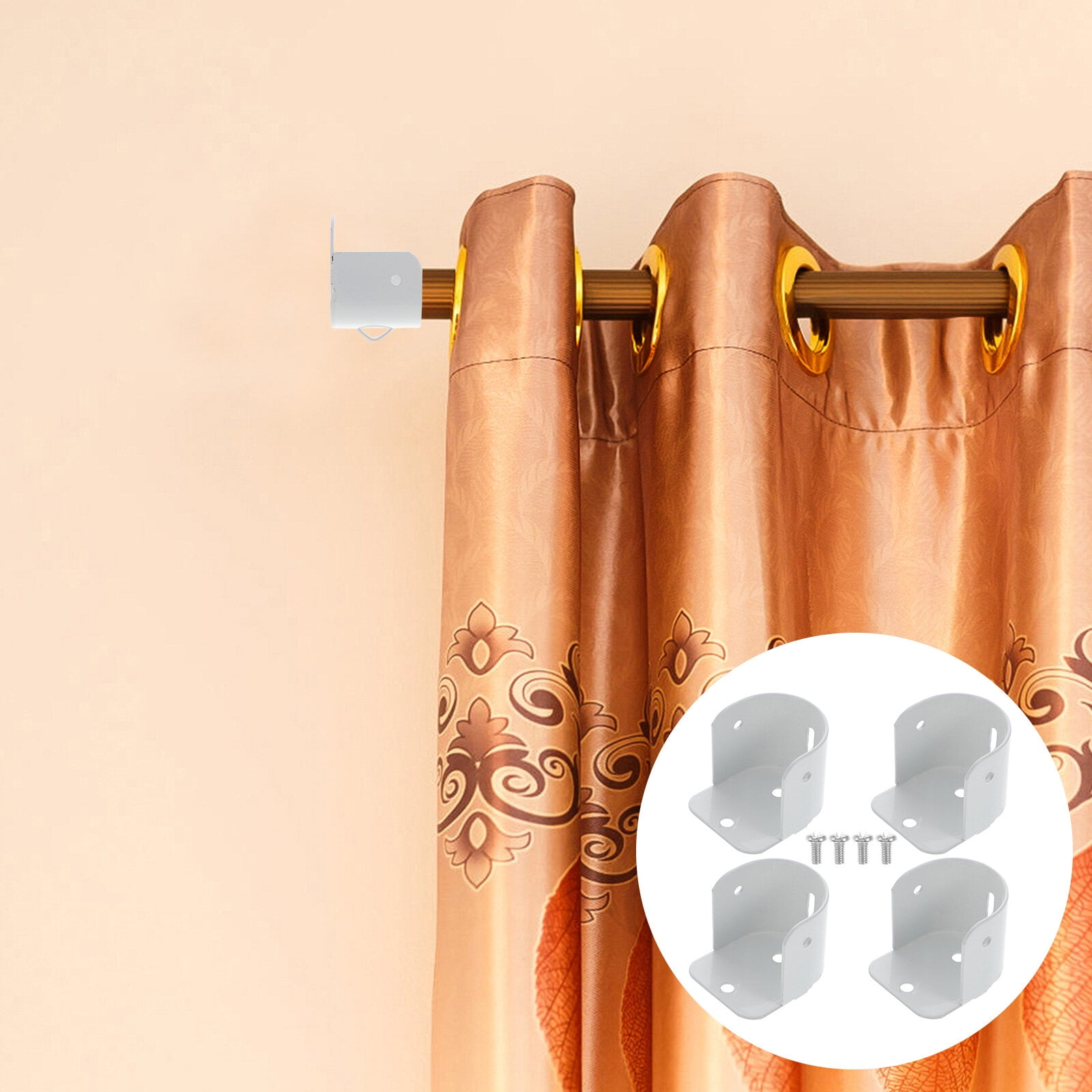 Closet Pipe Bracket 4pcs Closet Rod Socket Shower Curtain Rod Bracket