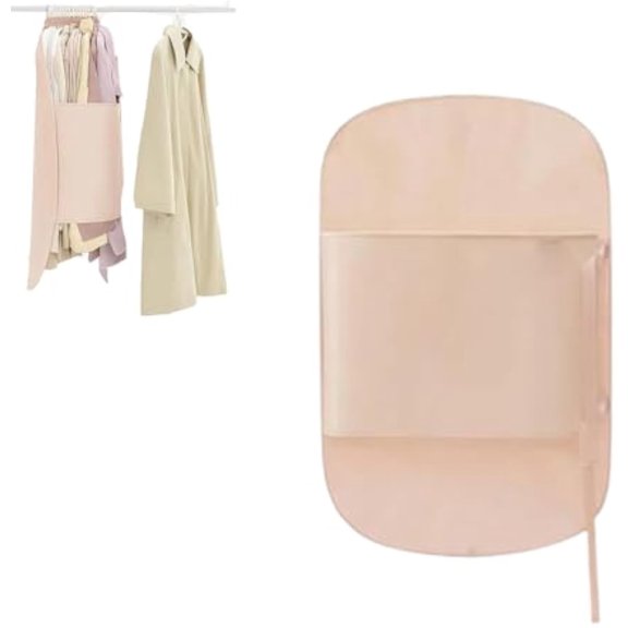 Closet Press Board Organizer, Press Board Storage Bag, Space Saving Hangers, for Coats, Suit and Down Jackets (Pink)