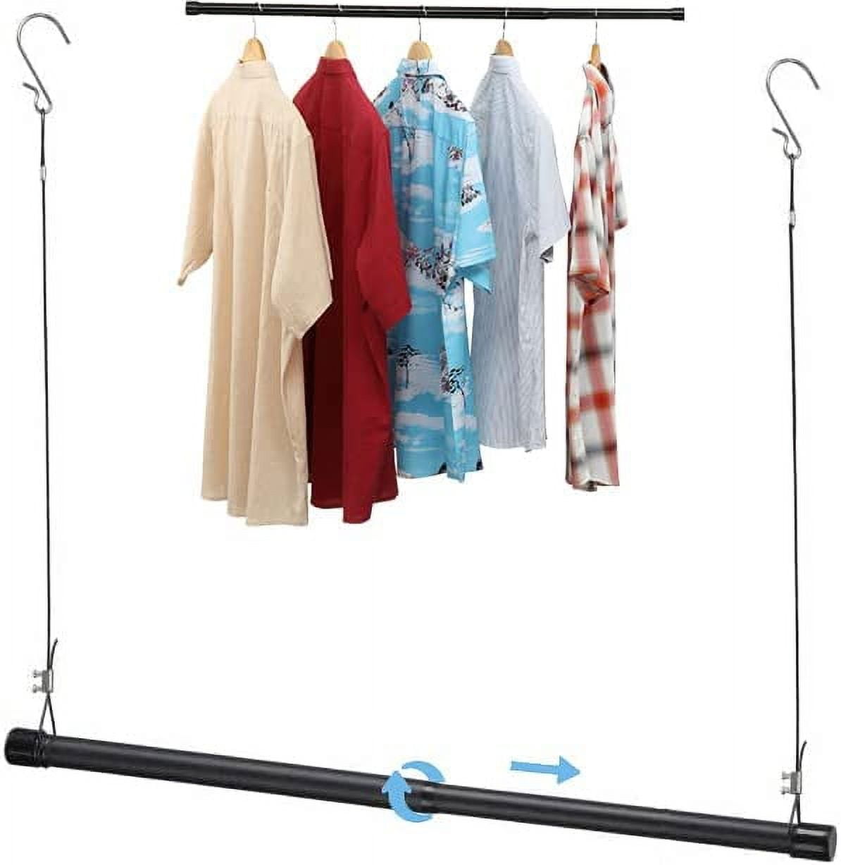 Closet Rod Black Adjustable Width and Height 15 to 40 Inch Organizer for Hanging Clothes Space Saving Closet Garment Organizer Rack Closet Extender Hanging Rod Tension Clothes Hanging Walmart