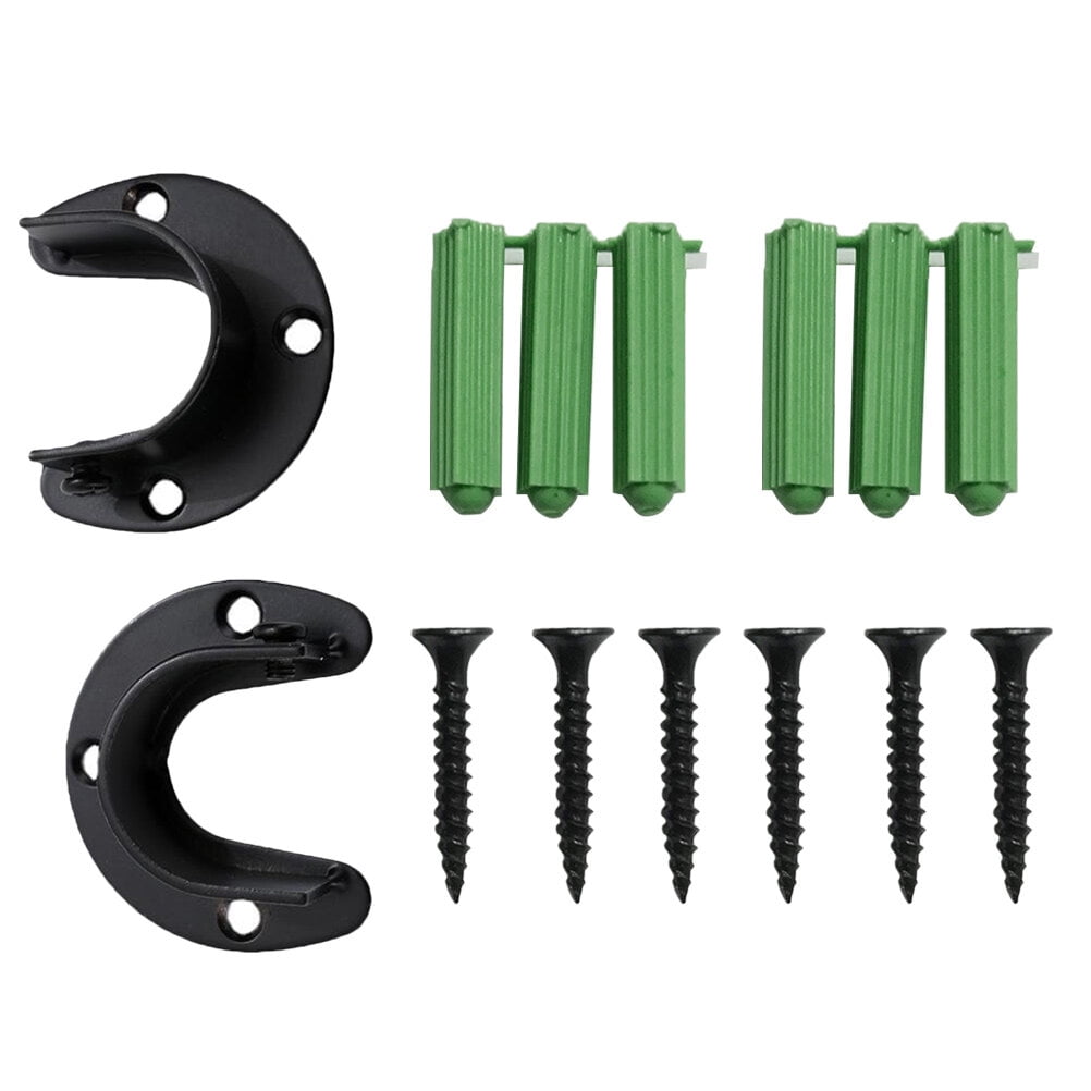 Protective Rods Counter Closet Rod Bracket 2 Pcs Pole Socket Curtain Bar Counter Wardrobe ...