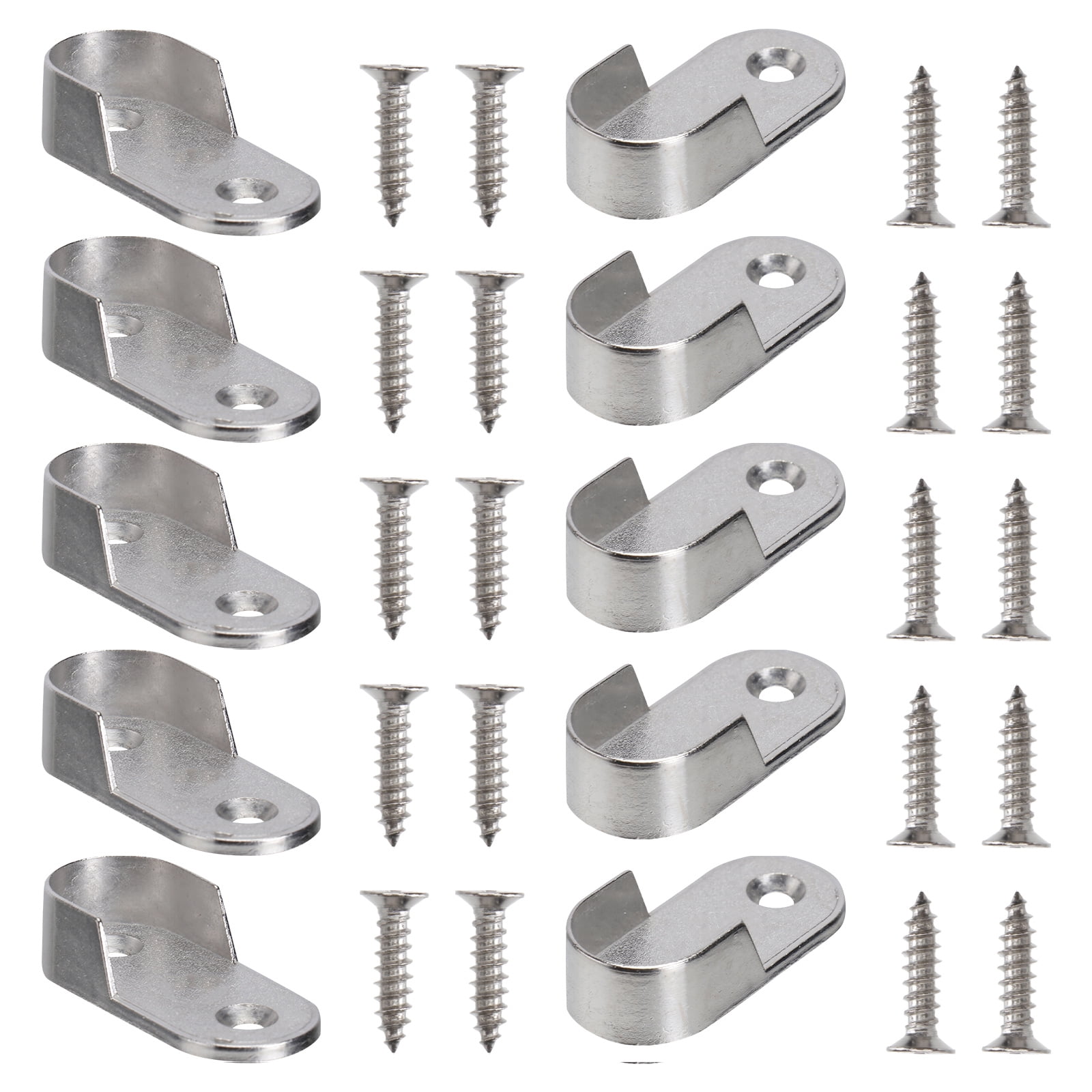 HOMEMAXS Silver Zinc Alloy Shower Curtain Rod Holder for 16mm Flat Rod ...