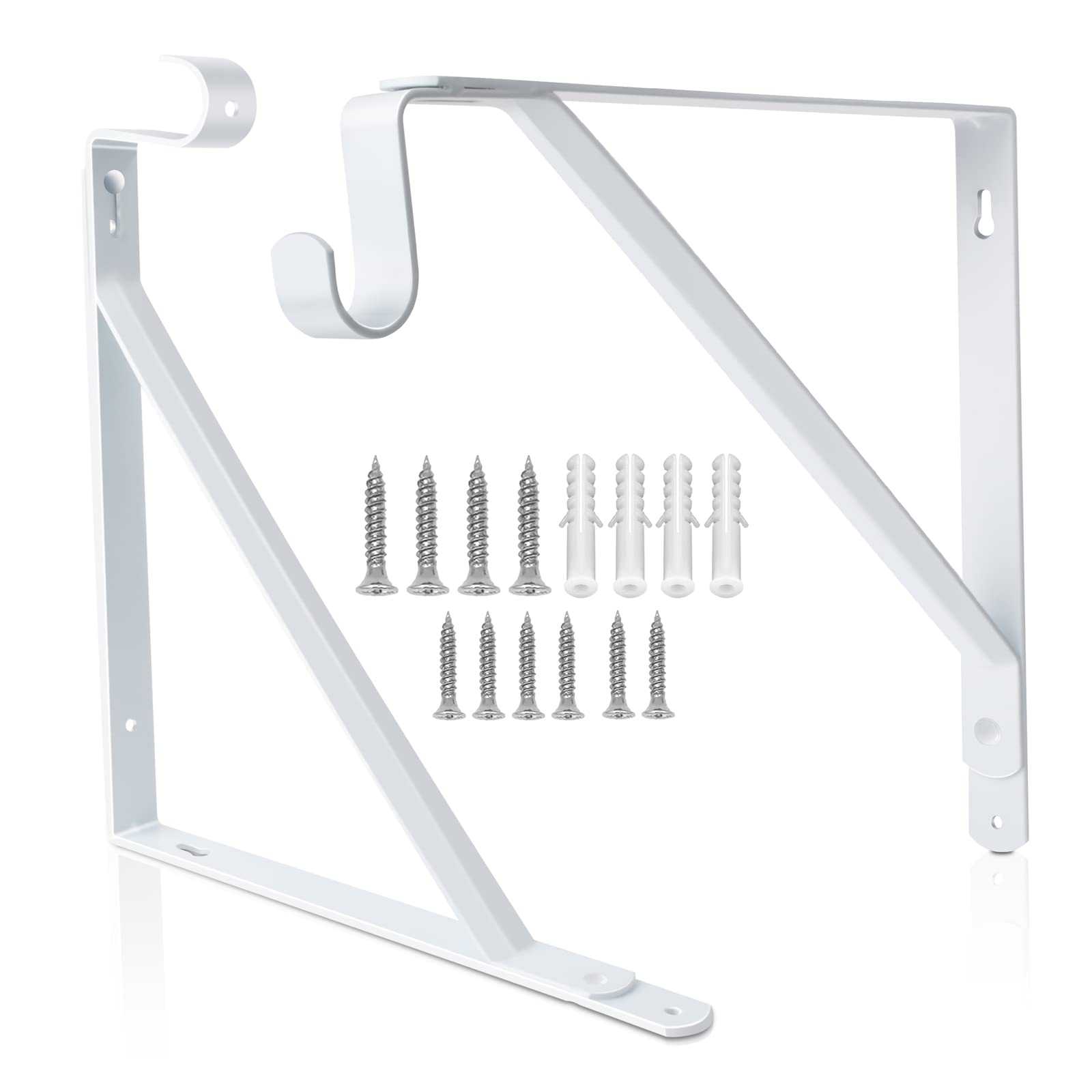 Closet Rod Bracket, Heavy EC36 Duty Shelf Bracket with Rod Holder, 10