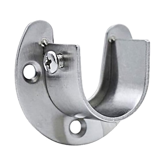 Closet Rod End Support Bracket, Dienrx Stainless Steel Shower Curtain Rod Holder With Mounting Screws, U‑Shaped Rod Bracket For Wardrobe, Bathroom And Home Use